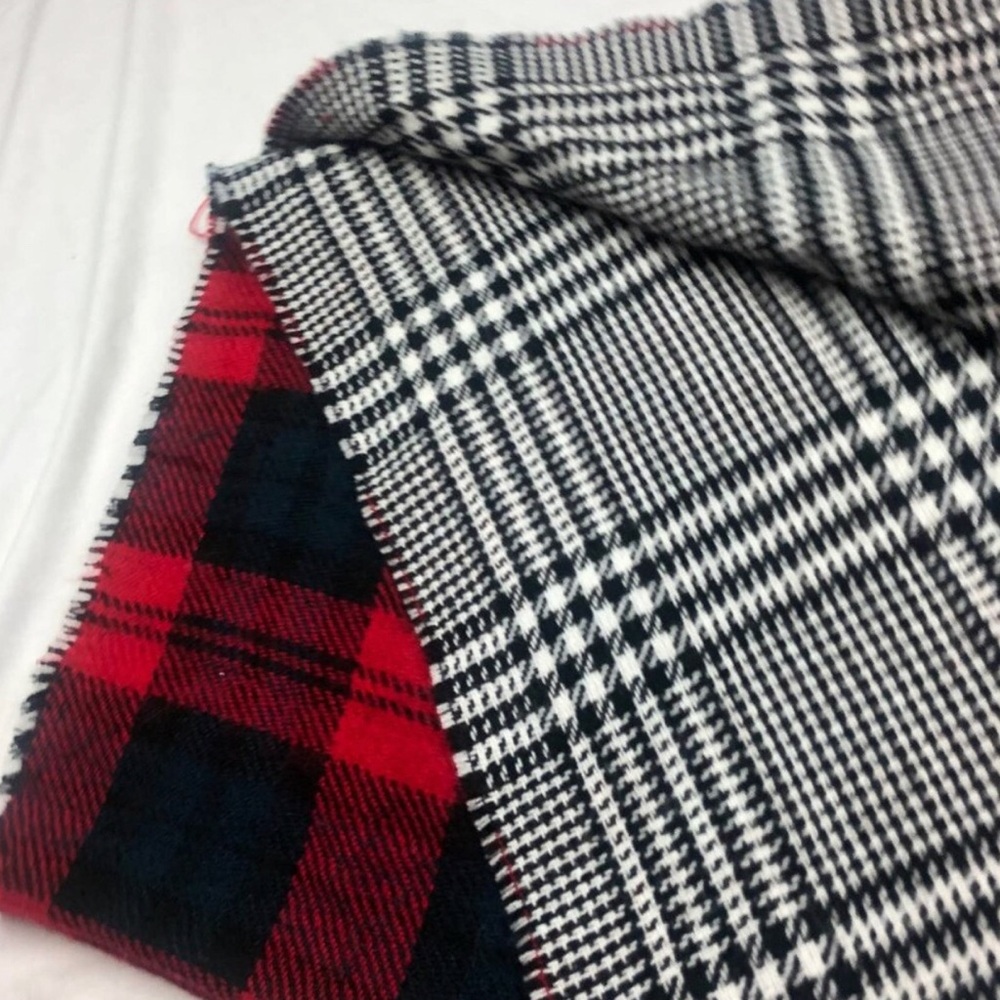 Plaid and Houndstooth Patterned Scarf - Picture 1 of 11